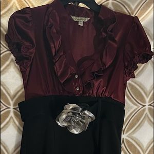 Speechless two tone dress maroon and black, junior size 5 . Stretchy material